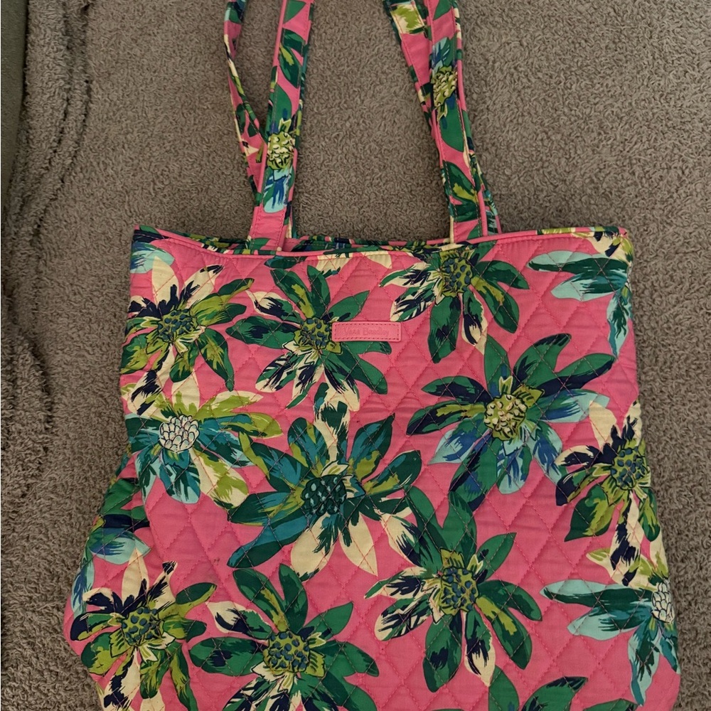 Vera Bradley Pink and Green Tropical Tote Bag